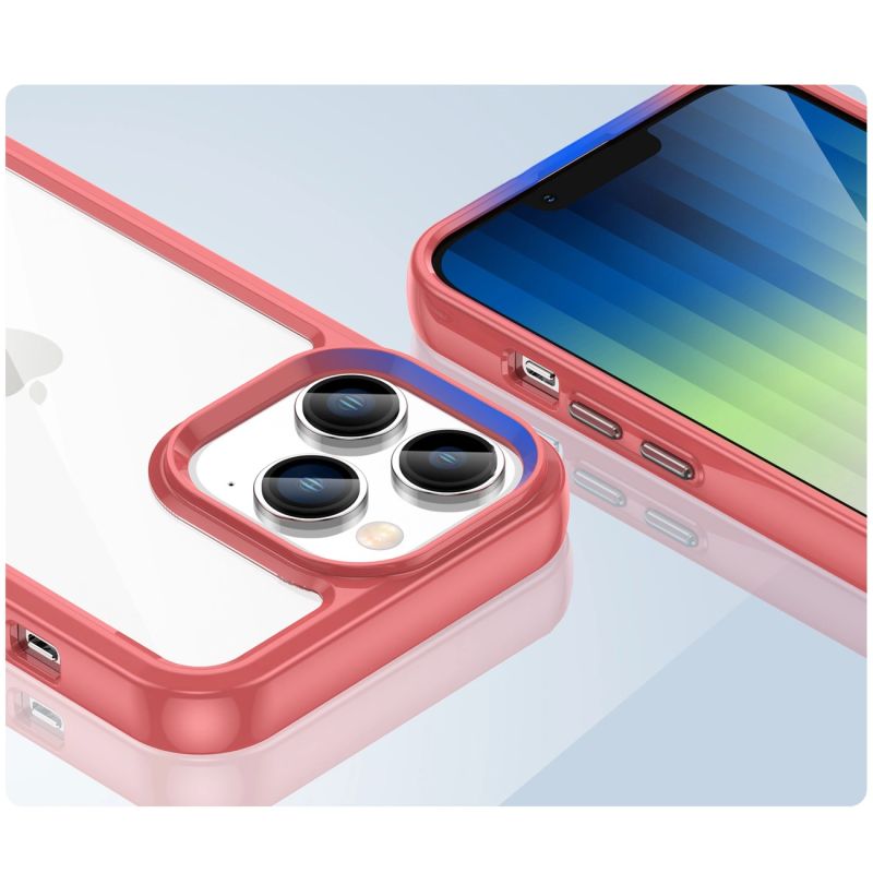 6. Outer Space Case iPhone 14 Pro hard cover with a gel frame red