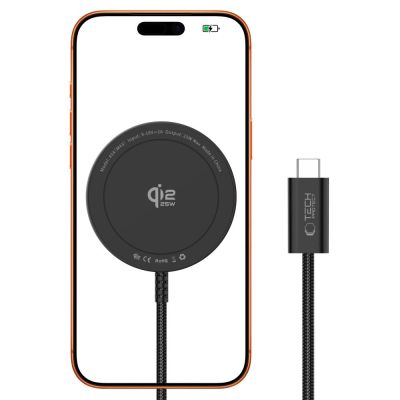 2. Tech-Protect A54 MagSafe 25W QI2.2 Wireless Charger - Black