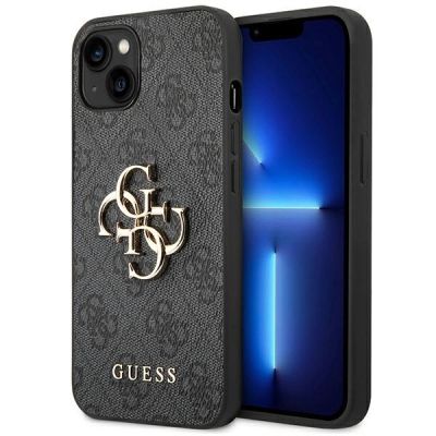 Guess 4G Big Metal Logo Case for iPhone 14 / 15 Plus - Gray