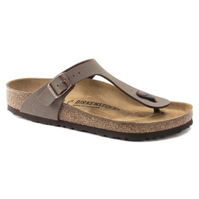 9. Birkenstock Gizeh Birko-Flor Nubuck Stone Regular Men's Flip-Flops Wide Gray (43391)
