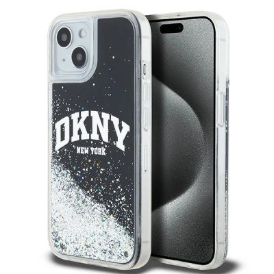 DKNY Liquid Glitter Big Logo iPhone 15 Plus / 14 Plus Case - Black
