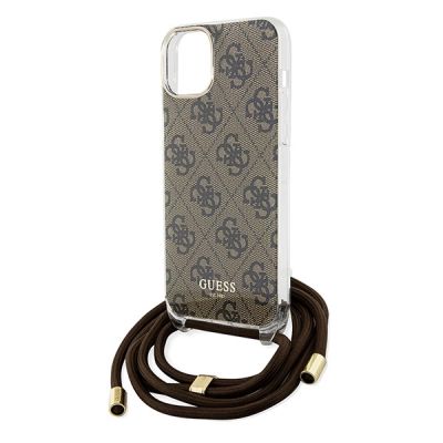 5. Guess Crossbody Cord 4G Print case for iPhone 15 / 14 / 13 - brown