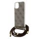 5. Guess Crossbody Cord 4G Print case for iPhone 15 / 14 / 13 - brown