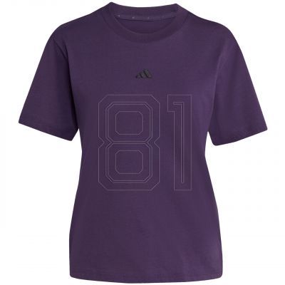 2. adidas Essentials Small Logo Cotton Purple Women's T-Shirt JY4966