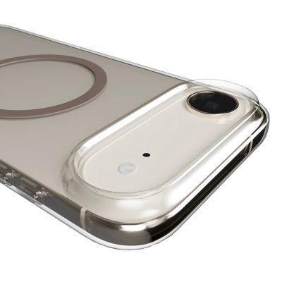 7. Puro Lite Mag TPU+PC Case Compatible with MagSafe for iPhone 17 Air - Transparent with Brown Ring