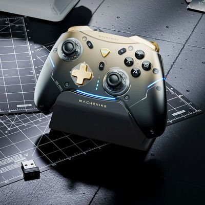 2. Machenike G5Pro Flagship Wireless Game Controller with Gyro Charging Station and Button Mapping - Black and Gold
