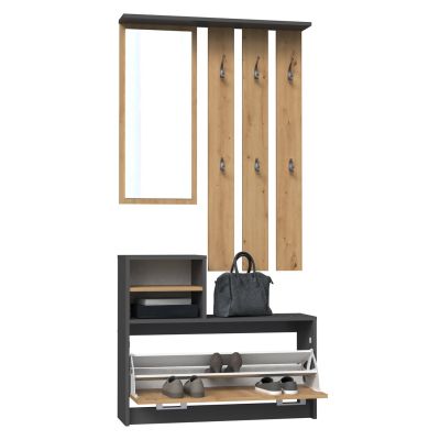 9. WARDROBE SHOE CABINET ANTHRACITE/ARTISAN