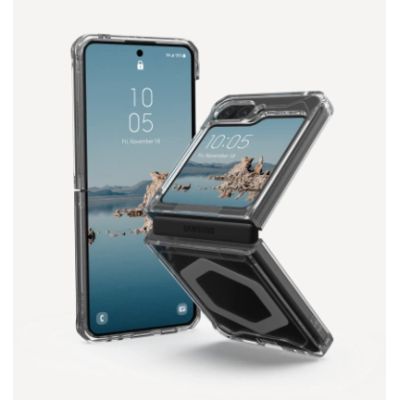 3. UAG Plyo Pro case with magnetic module for Samsung Galaxy Flip 5 - transparent-gray