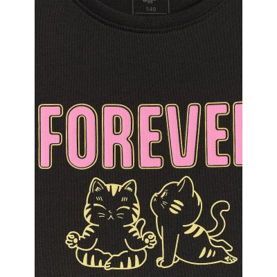 5. Girls' regular printed T-shirt 4F 4FJRAW26TTSHF4240-20S