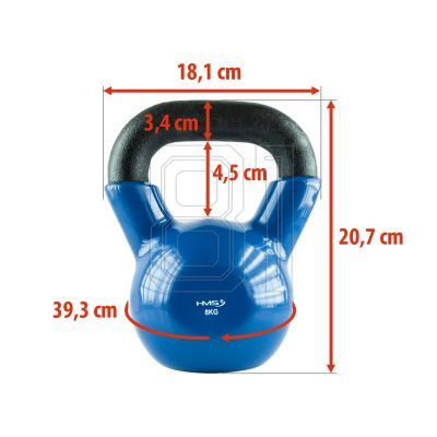 48. Kettlebell iron covered with vinyl HMS KNV08 BLUE