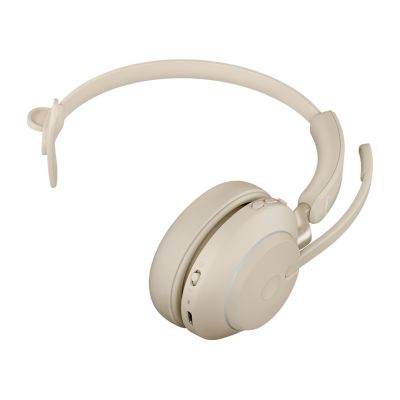 4. Jabra Evolve2 65 UC Mono Link380c Wireless Over-Ear Headphones, Beige