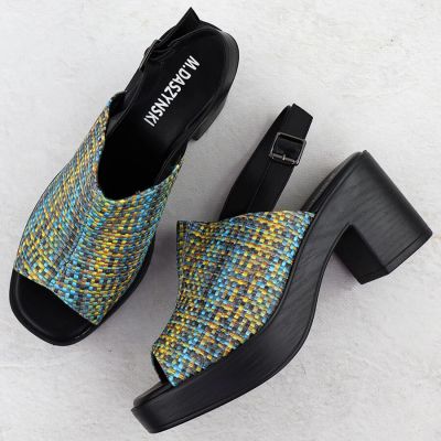 3. Women’s Block-Heel Woven Sandals M.Daszyński MR23126-7
