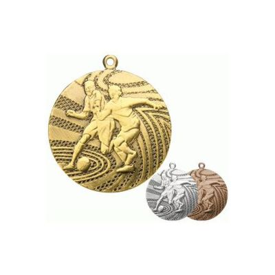 3. Gold medal - football - steel medal