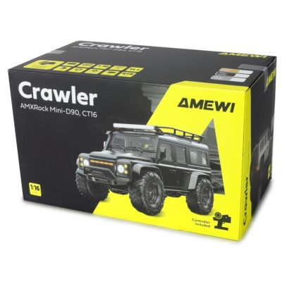 10. Amewi RC Crawler Mini-D90 AMXRock 4WD 1:16 RTR Remote-Controlled Car in Yellow