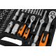 9. Socket wrench set 1/2", 1/4", 110 pcs, satin