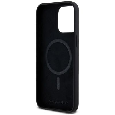 7. Karl Lagerfeld Silicone Karl&Choupette Ring MagSafe case for iPhone 15 Pro Max - black