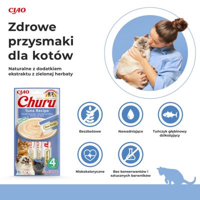2. Inaba CHURU Tuna Treat for Cats 4x14g