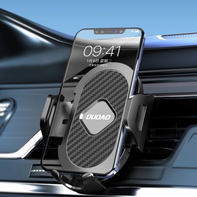 7. Dudao F2+ smartphone holder for air vent, clamp - black
