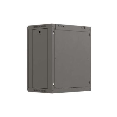 27. LANBERG WALL-MOUNTED RACK CABINET 19" 12U 540X350 BLACK GLASS DOOR (FLAT PACK)