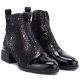 3. Women's leather ankle boots with heels in black and silver D&A S.Barski LZ62-2043
