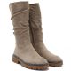 9. Women's warm, crinkled suede boots, beige M.Daszyński SA259-3