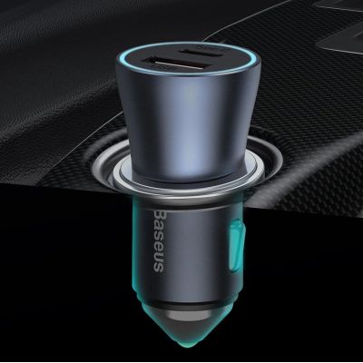 18. Baseus Golden Contactor Pro fast car charger USB Type C / USB 40 W Power Delivery 3.0 Quick Charge 4+ SCP FCP AFC + USB Type C cable - Lightning gray (TZCCJD-B0G)