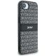 4. DKNY Repeat Texture Pattern with Tonal Stripe case for iPhone 16e - black