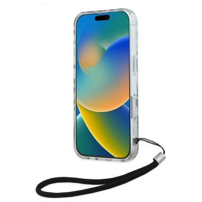 4. Karl Lagerfeld IML Zebra Pattern & Cord iPhone 16 Case - Black