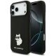 Karl Lagerfeld Silicone Choupette Metal Pin Case for iPhone 18 Pro Max / 17 Pro Max – Black