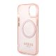 7. Guess GUHMP14SHTCMP iPhone 14 6.1" pink/pink hard case Gold Outline Translucent MagSafe