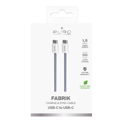 3. Puro Fabrik 60W USB-C - USB-C Cable 1.5m - Blue