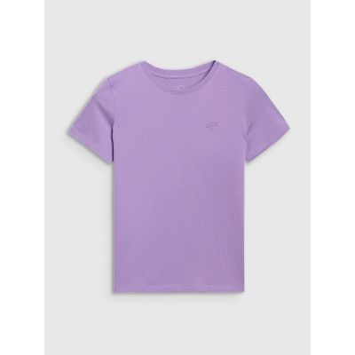 5. Regular plain girls' T-shirt 4F 4FJRAW25TTSHF3233-51S