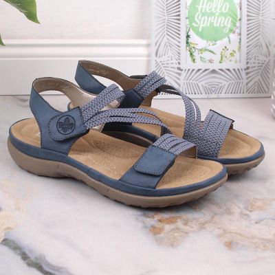 10. Comfortable Rieker W RKR587 blue sandals