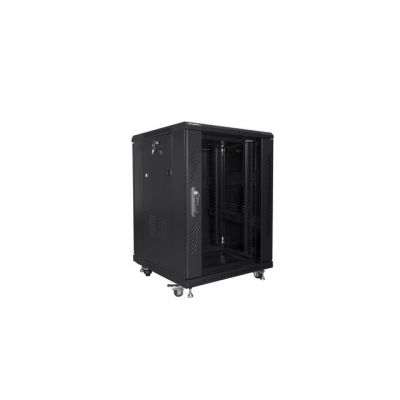 7. Lanberg FF01-6615-12B Rack Cabinet (15U; 19''; 848mm / 600mm / 600 mm; floor-standing; Glass; 800 kg; black)
