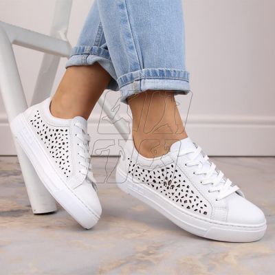 Rieker W RKR641 white comfortable leather shoes