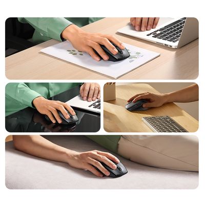 6. Ugreen Wireless Ergonomic Optical Mouse - Black