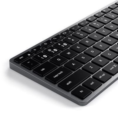 4. Satechi Slim X1 Keyboard – Bluetooth keyboard for up to three USB-C devices, US (space gray)