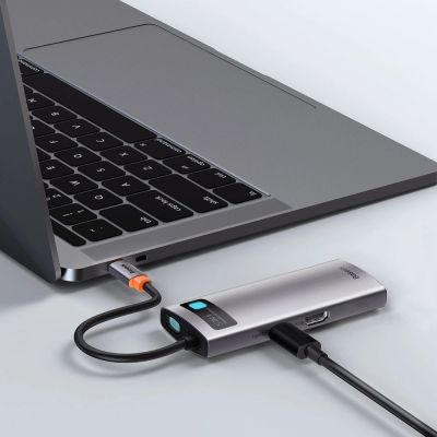 11. Baseus Metal Gleam Series 5-in-1 Multifunctional HUB USB Type C - USB Type C Power Delivery 100 W / HDMI 4K 30 Hz / 3x USB 3.2 Gen 1 (CAHUB-CX0G)