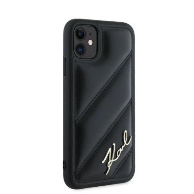 4. Karl Lagerfeld Diagonal Quilted Script case for iPhone 11 / Xr - black