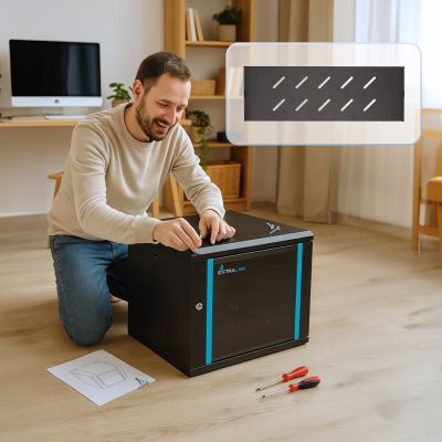 3. Extralink LITE 9U 530X400 WALL-MOUNTED RACKMOUNT CABINET BLACK Wall-mounted cabinet