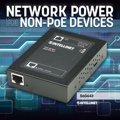 2. Intellinet 560443 Network Splitter Black PoE Support