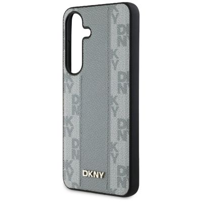 6. DKNY Leather Checkered Pattern MagSafe case for Samsung Galaxy S25 taupe
