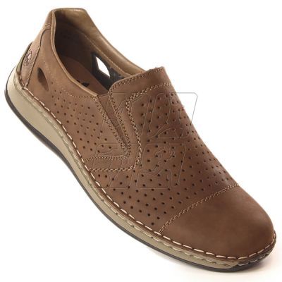 Leather openwork shoes Rieker M RKR198A brown