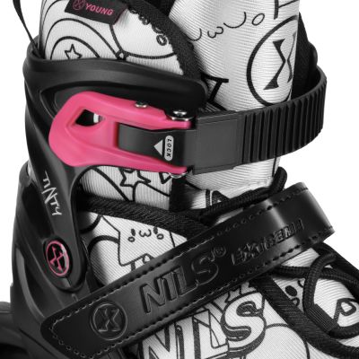 6. NH10907 4in1 ROLLER SKATES WITH EXTENDED HOCKEY BLADES TINTS PINK SIZE L (39-42) NILS EXTREME