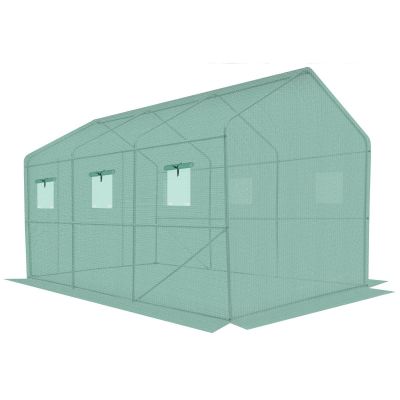 19. GREENHOUSE GARDEN TUNNEL 200x350x200CM PE GREEN STEEL STRUCTURE