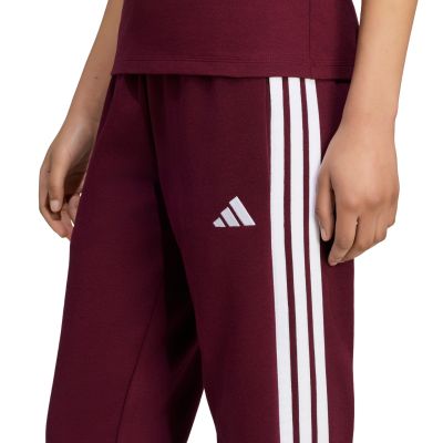 4. Women's adidas Essentials 3-Stripes Fleece Slim Burgundy Pants KF8321