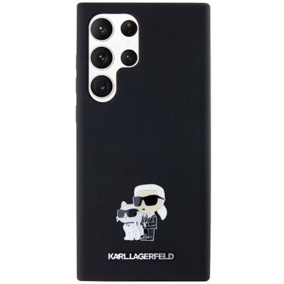 3. Karl Lagerfeld Silicone Karl&Choupette Metal Pin case for Samsung Galaxy S24 Ultra - black