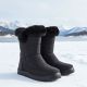 8. Women's flat insulated snow boots black Potocki KI24322
