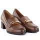 3. Women's brown high-heeled loafers, lords, Potocki SZ12784