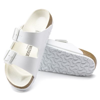 8. Birkenstock Arizona Birko-Flor Regular Women's/Men's Slides for Wide Feet for Summer, White (1019061)